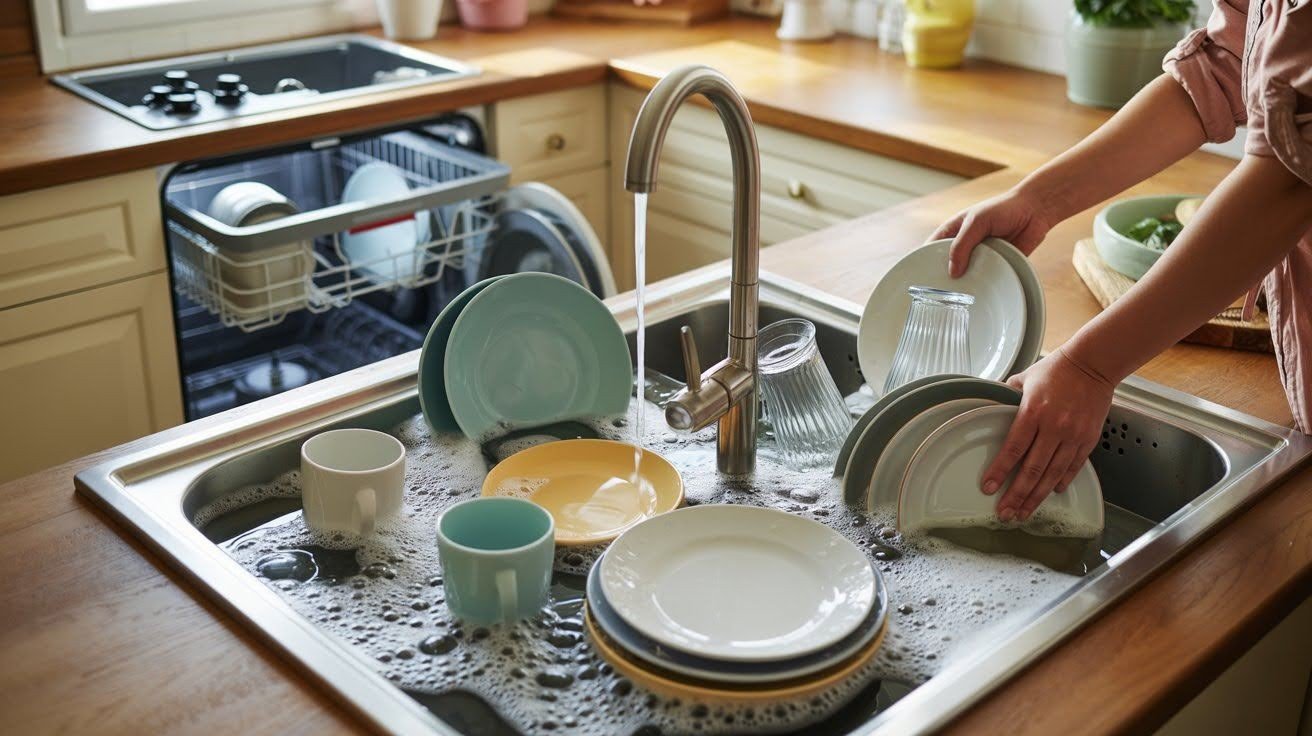 Clear and Soak Dirty Dishes